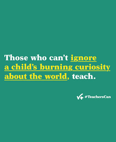 Green desktop wallpaper with phrase Those who can't ignore a child's burning curiosity about the world, teach.